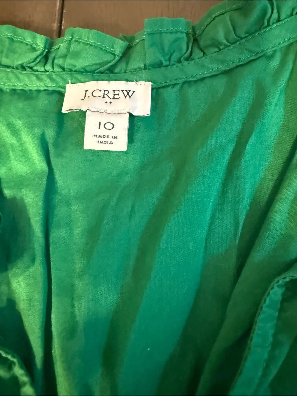 J. Crew Bright Green Ruffle Tiered Maxi Dress
